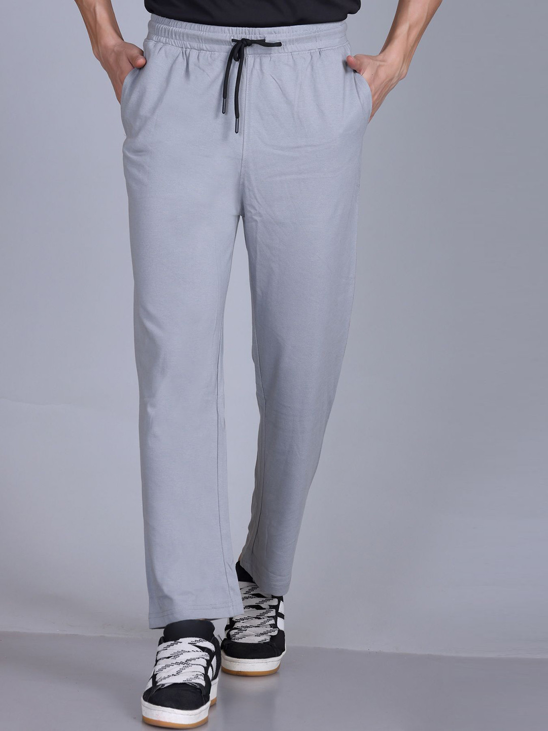 PULAKIN Men Cotton Mid-Rise Gym Wear Track Pant