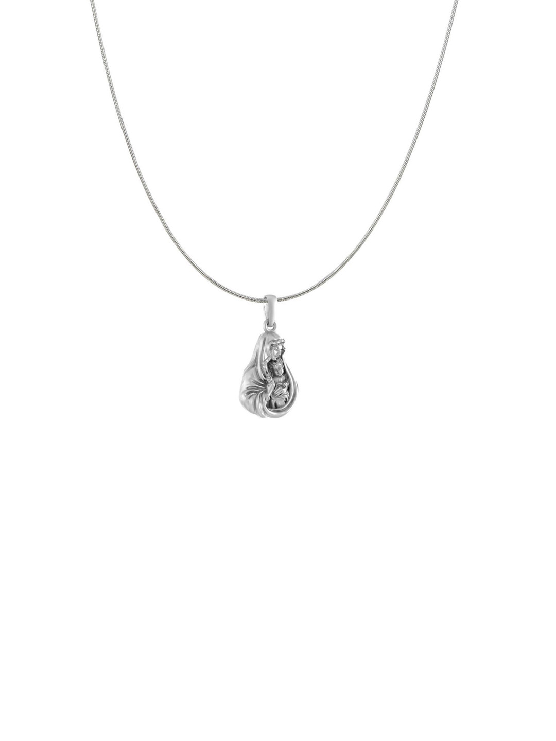 AKSHAT SAPPHIRE 92.5 Sterling Silver Mothermarry Pendant with Snake Chain