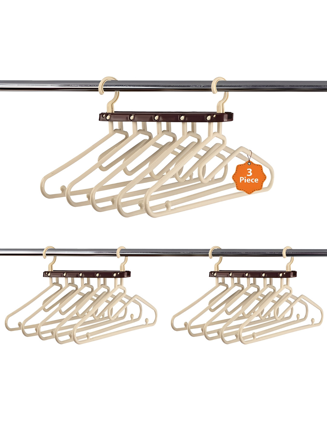 Aura Pack Of 3 Foldable 5 in 1Cloth Hangers
