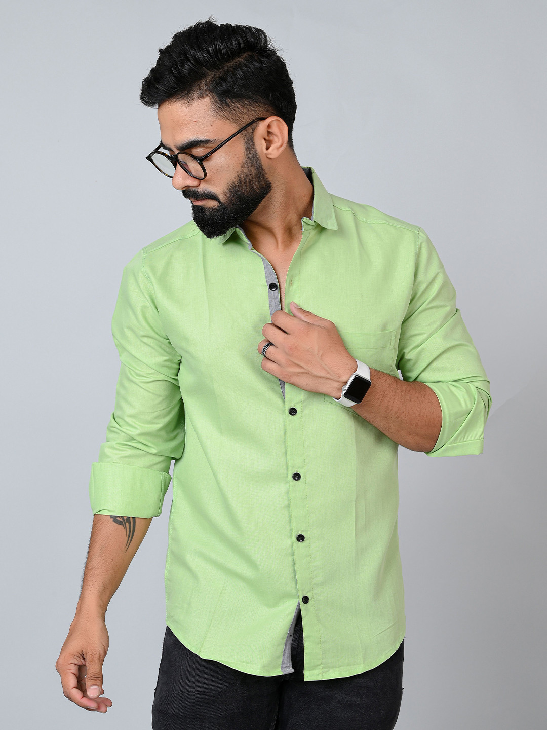 Metronaut Spread Collar Cotton Shirt