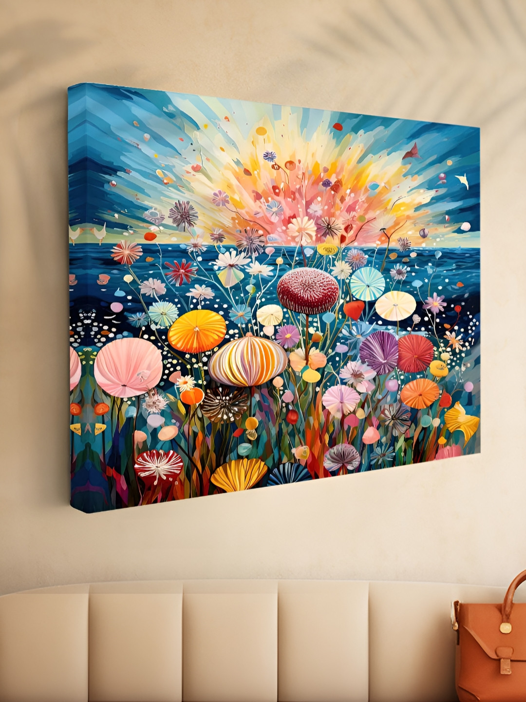 SAF Blue & Pink Canvas Blooming Radiance Wall Art