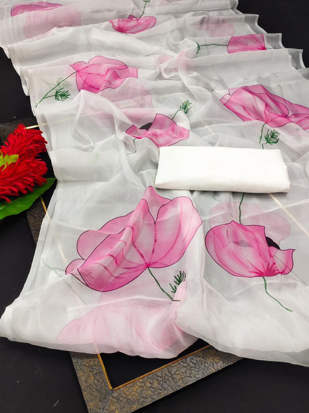 Printed Bollywood Organza Saree