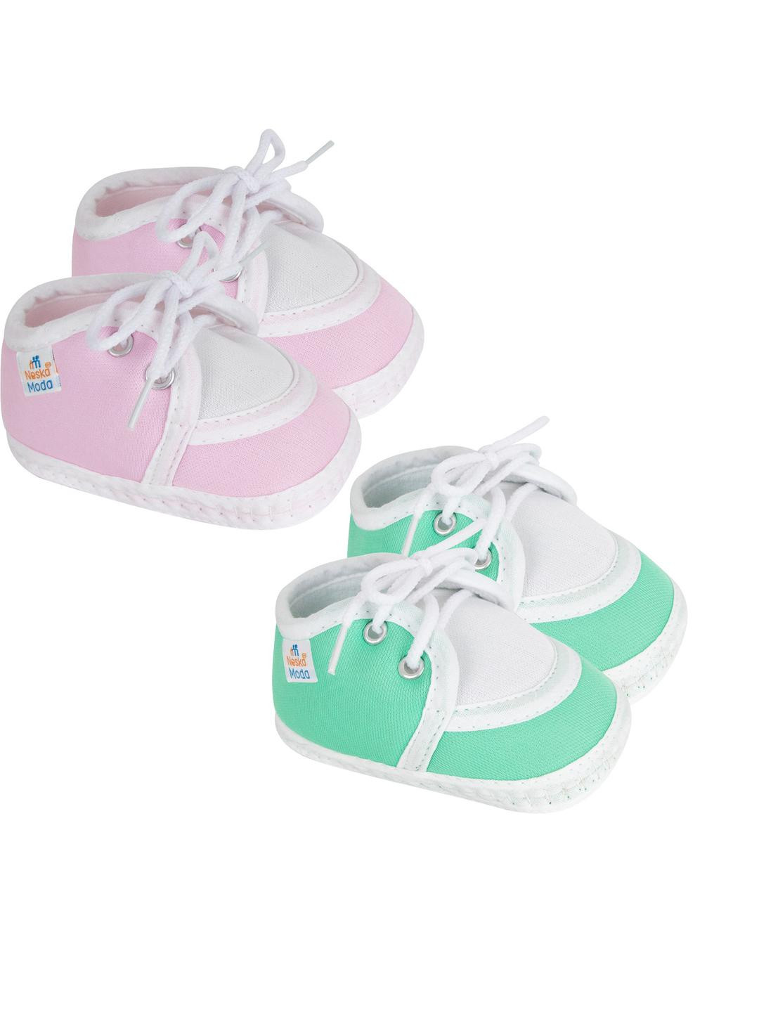 NESKA MODA 3 To 12 Months Infant Booty Combo 2 Pair Baby Skin Friendly Cotton Butterfly Booties