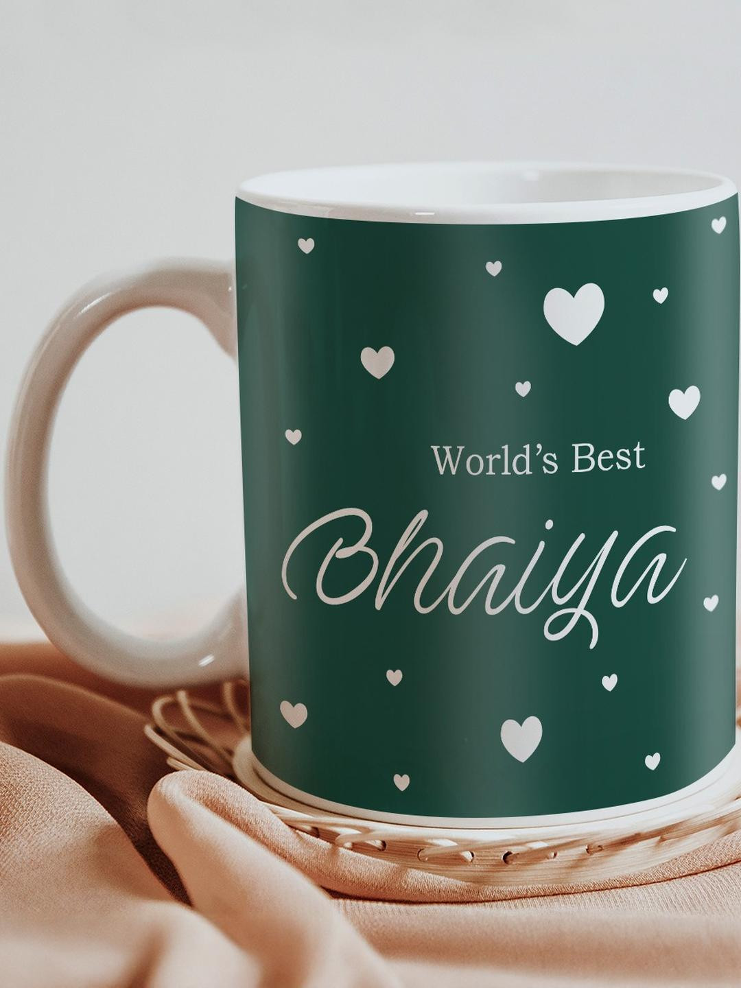 SKYTRENDS Valentine Day Combo Multicoloured Typography Ceramic Handmade Mug-325ml