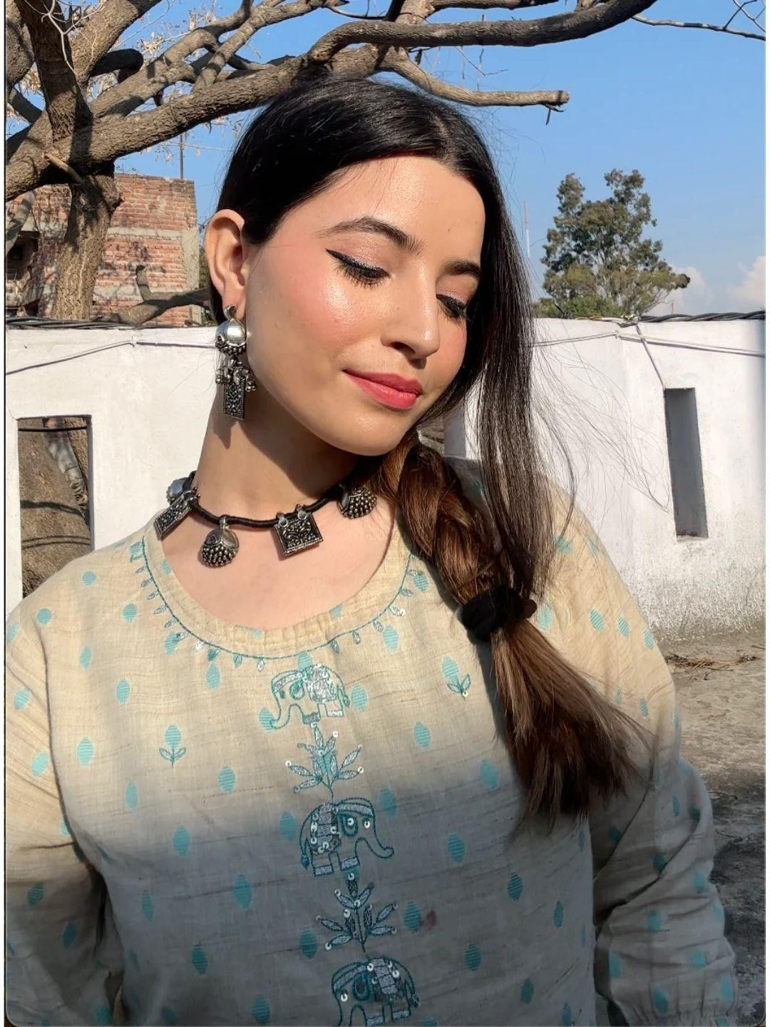 A Local Tribe German Silver Thread Work Necklace Set