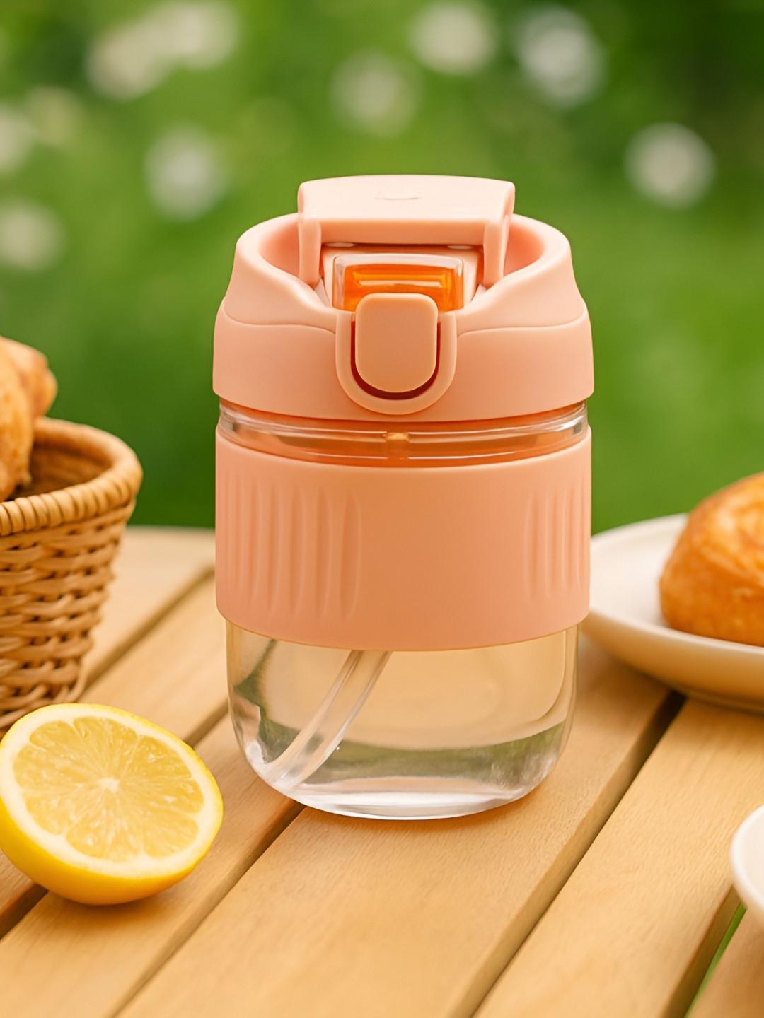 Myntra Elegant Homes Ring Design Pink Textured Glass Handmade Mug-350ml