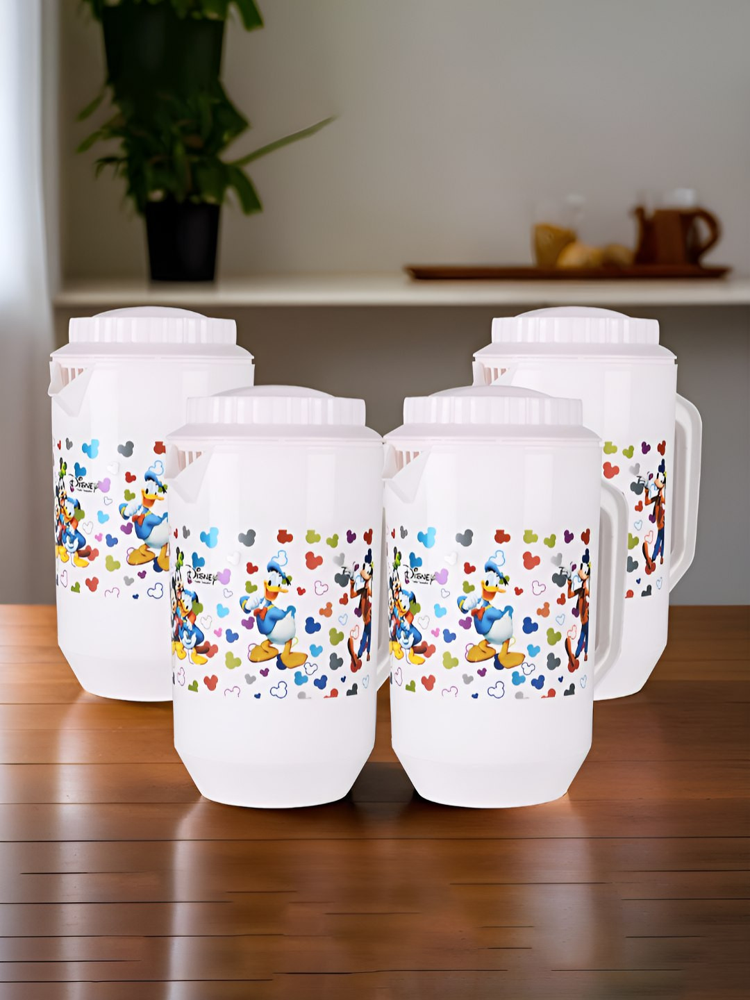 Aura White 4 Refrigerator Safe Plastic Water Jugs