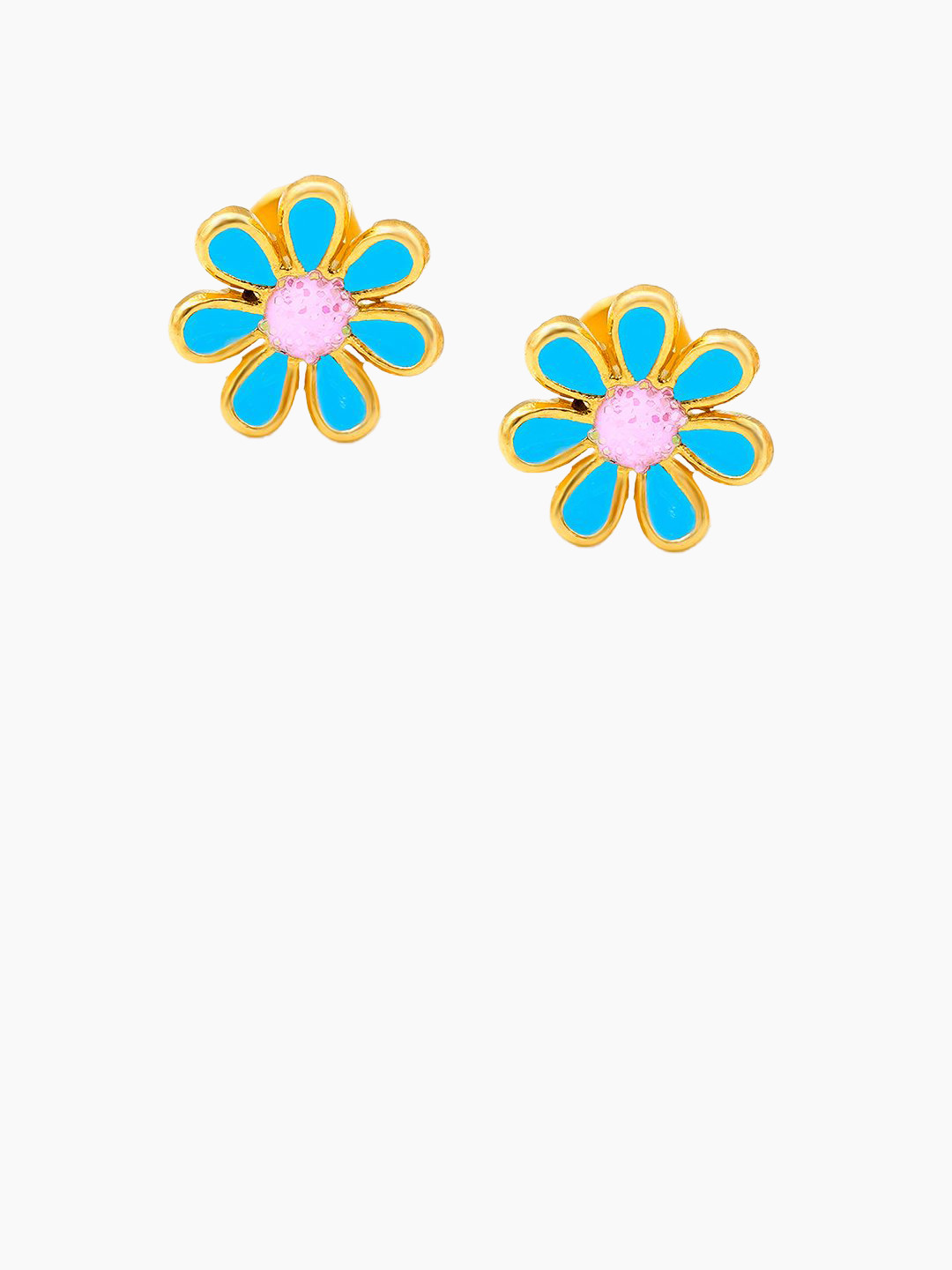 SWASHAA Miss Flower Girls 18K Gold Plated Studs Earrings