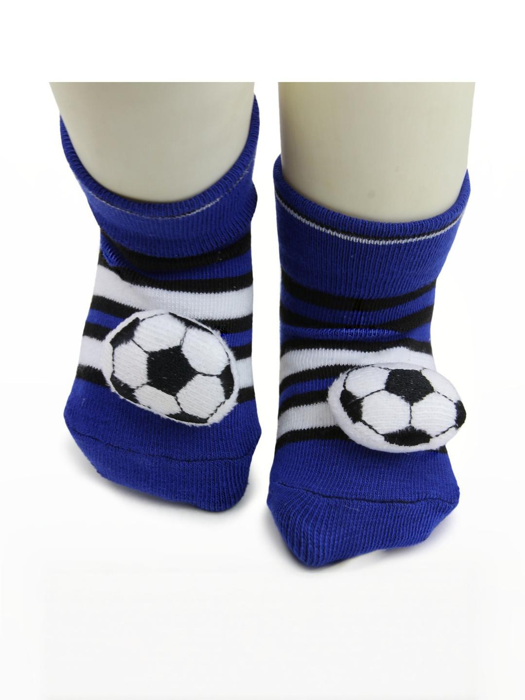 NESKA MODA 6 To 12 Months Cotton Football Face Baby Ankle Socks/ Booties