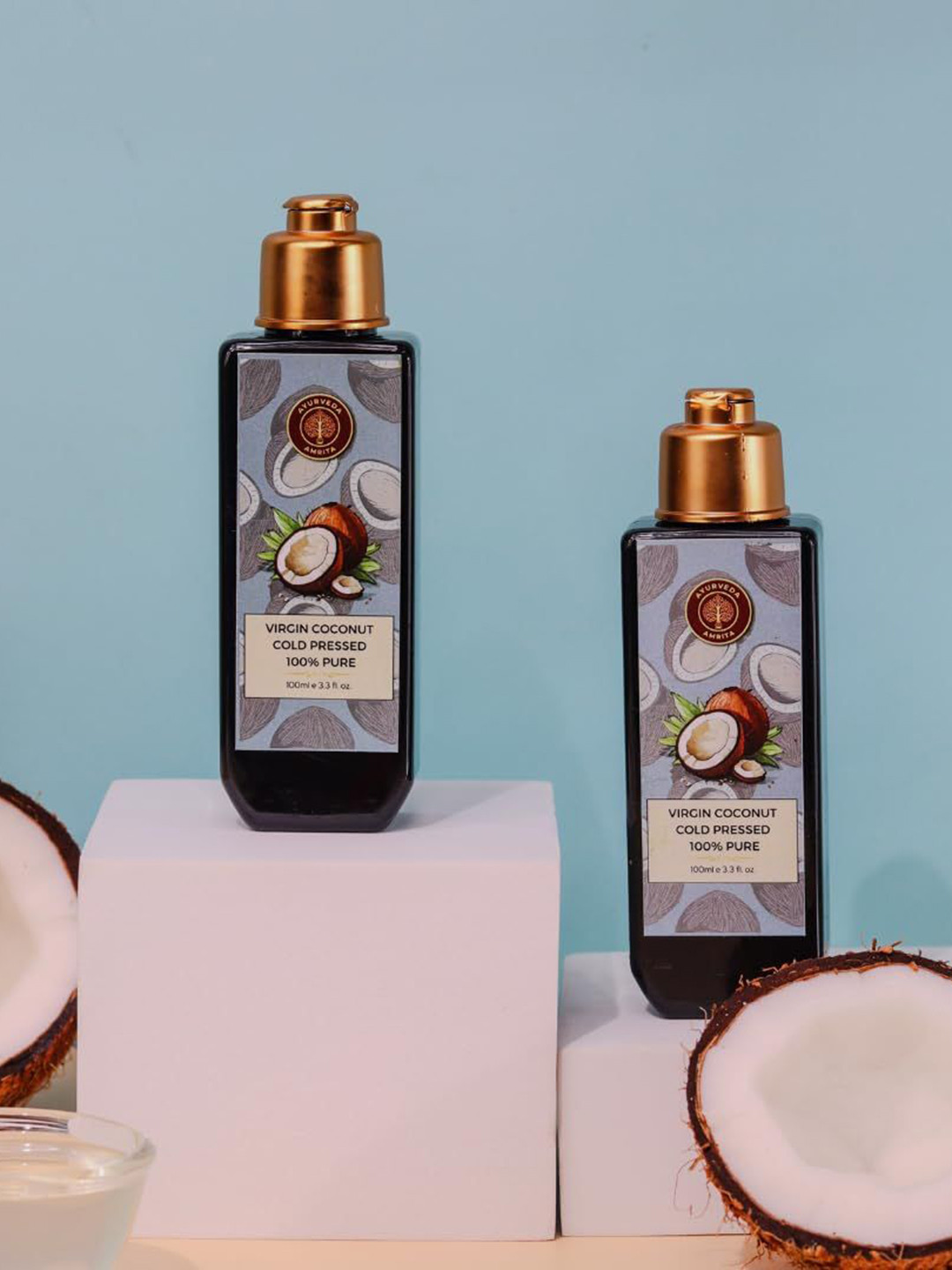 Ayurveda Amrita Virgin Cold Pressed Coconut Oil For Hair & Skin - 100 ml