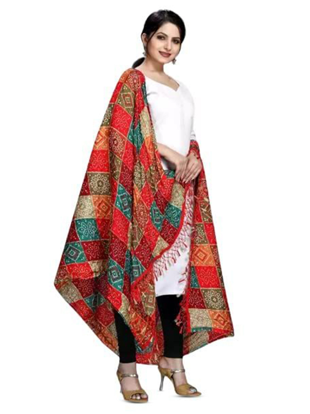 PK HUB Printed Cotton Silk Khari Print Dupatta