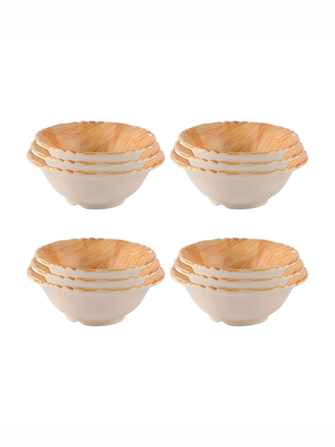 Aura Brown 2024 12 Pieces Melamine Serving Bowl