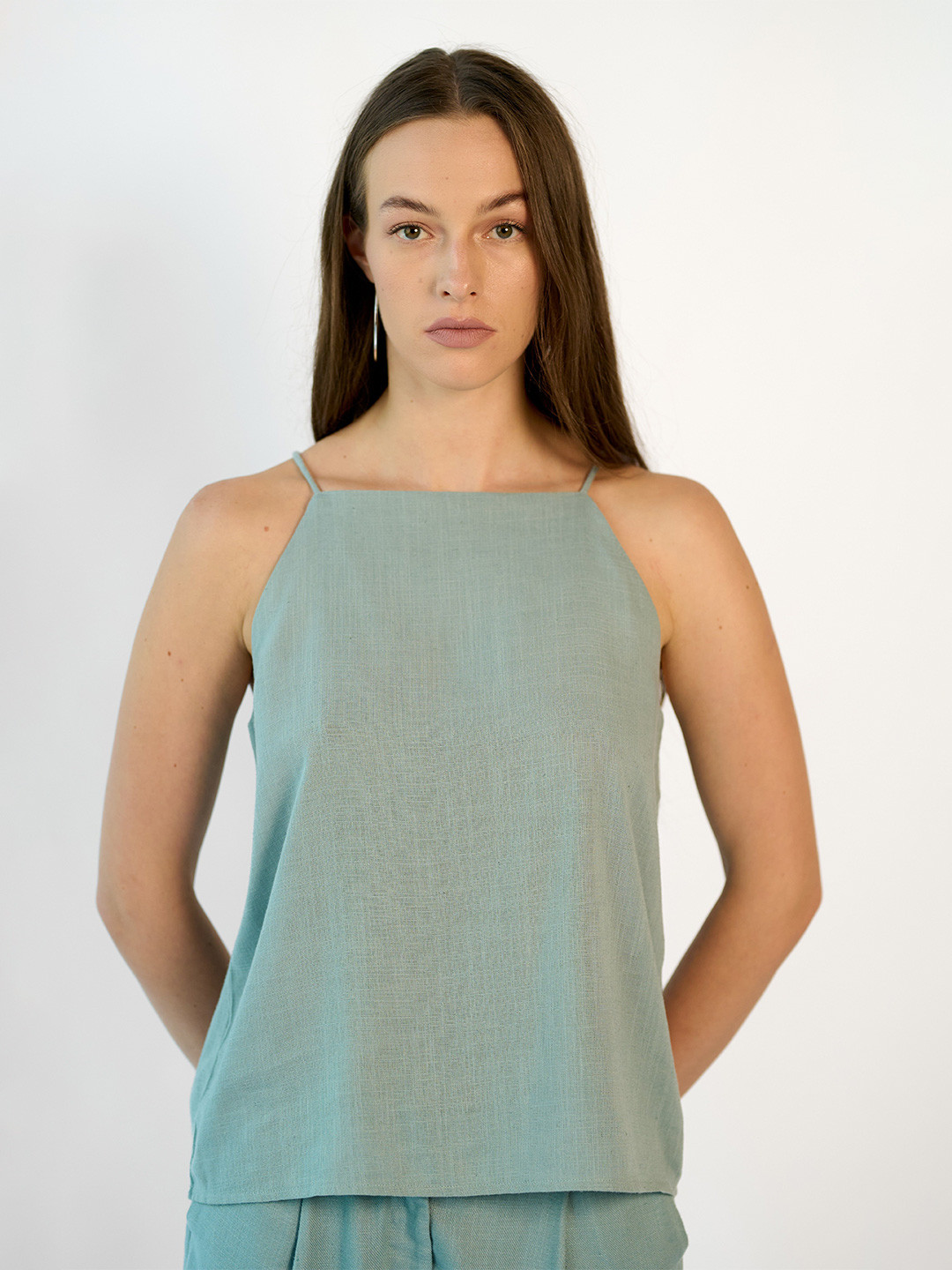 Virgio Linen Minimalist Strappy Top