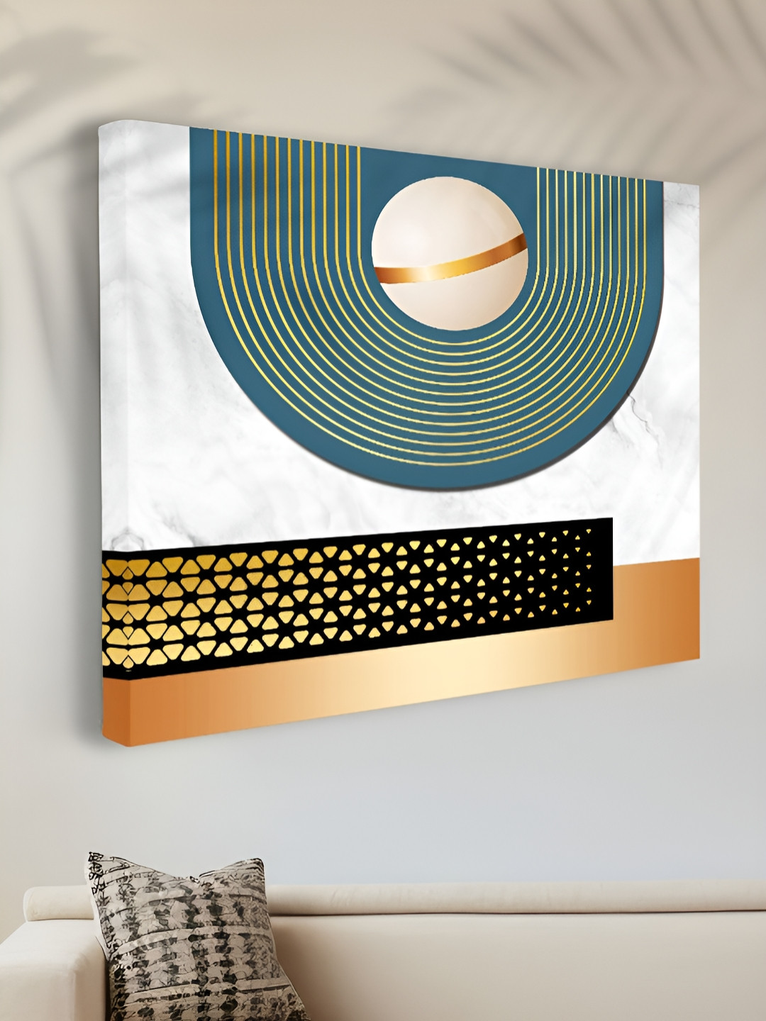 SAF Teal & Grey 1 Piece Canvas Other Wall Paintings