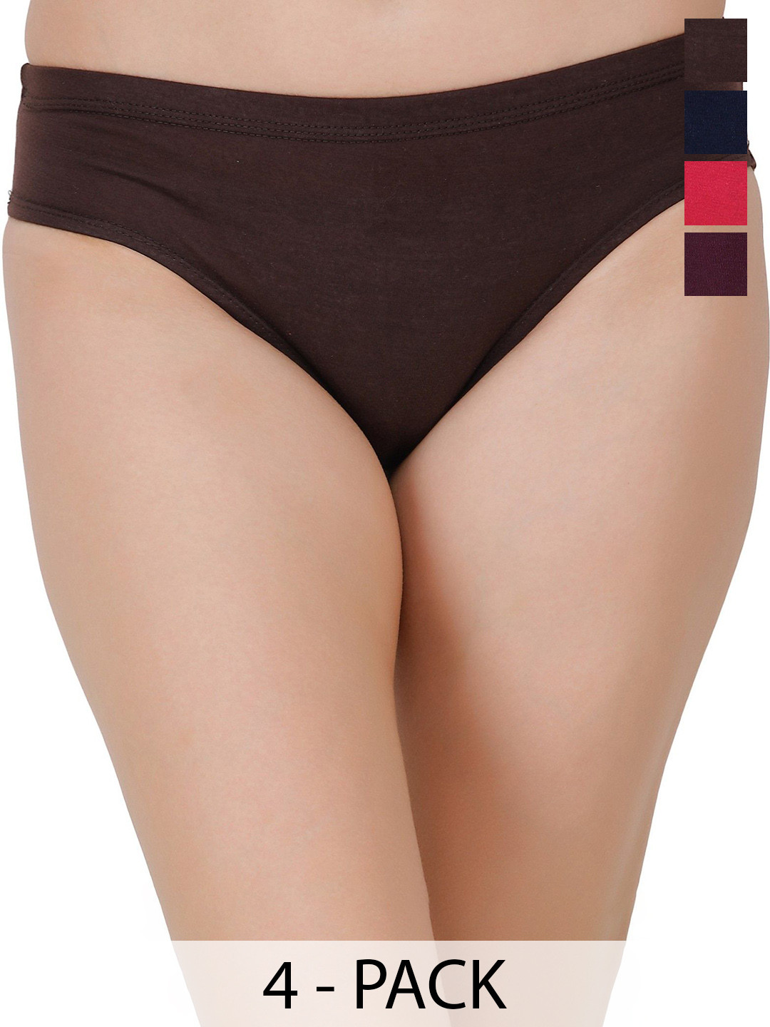 DHANDAI FASHION Pack Of 4 Hipster Cotton Bikini Briefs + Soft Cotton Panty (DC-M-1)Mlt Pcs