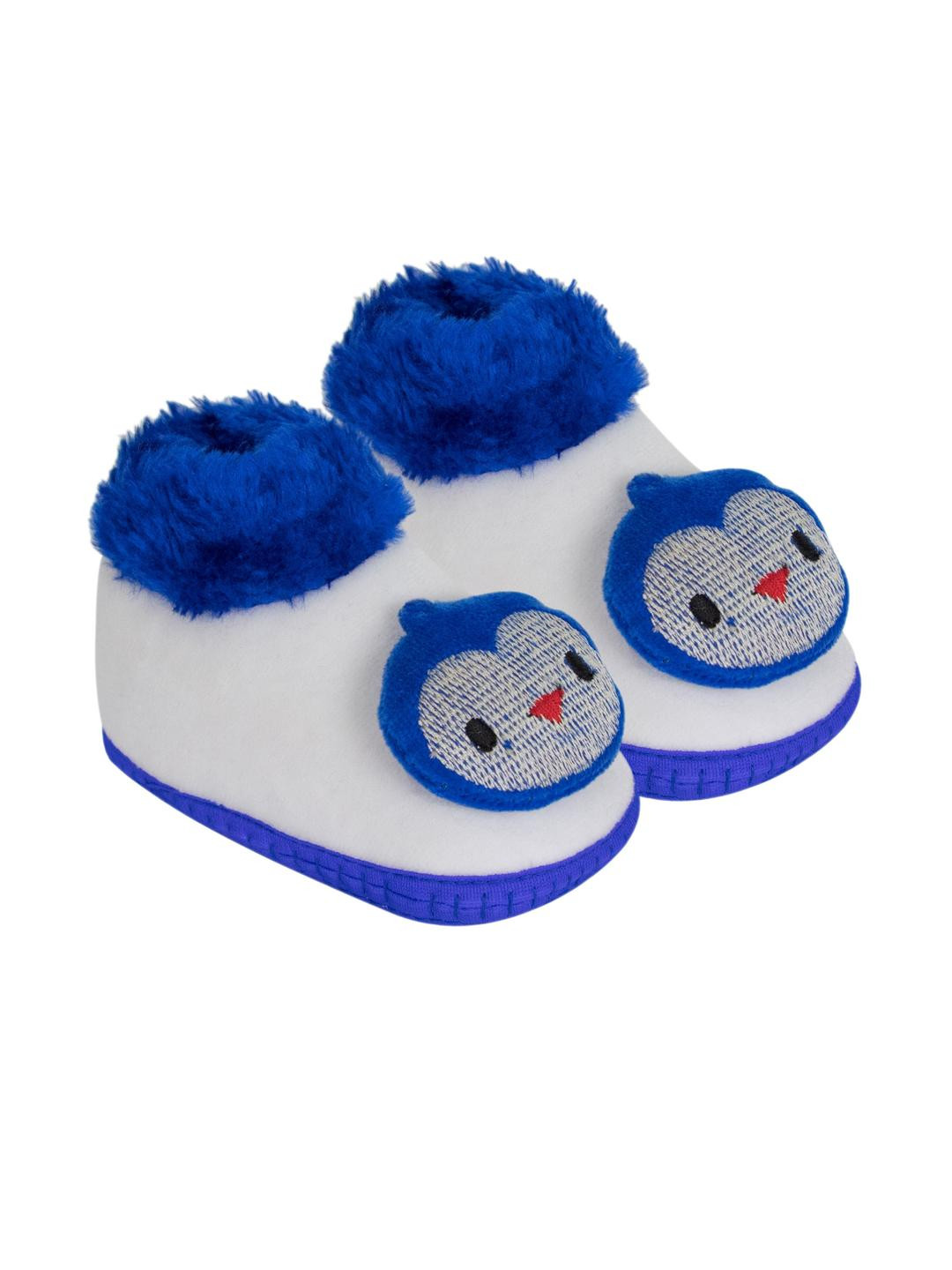 NESKA MODA 6 To 12 Months Infants Velvet Slip On Penguine Face Baby Booties