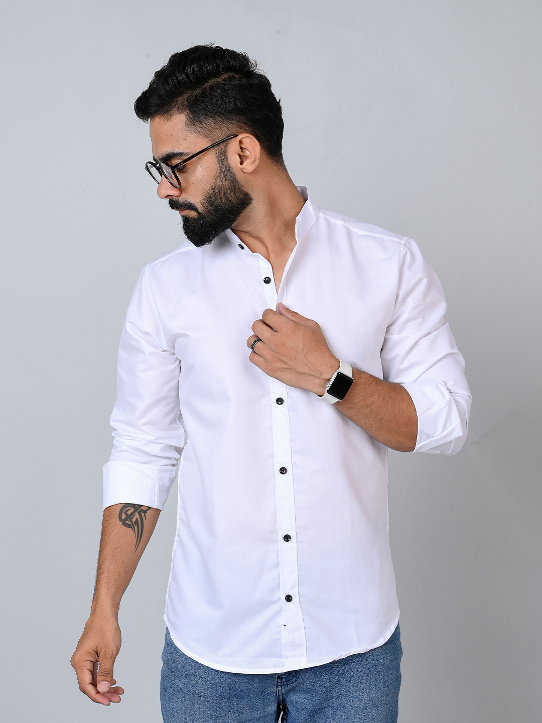 Metronaut Spread Collar Cotton Shirt