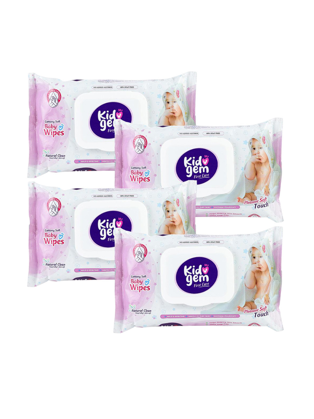 Leeford Kidogem Set of 4 Gentle Wet Wipes for Babies - 50 Pcs Each