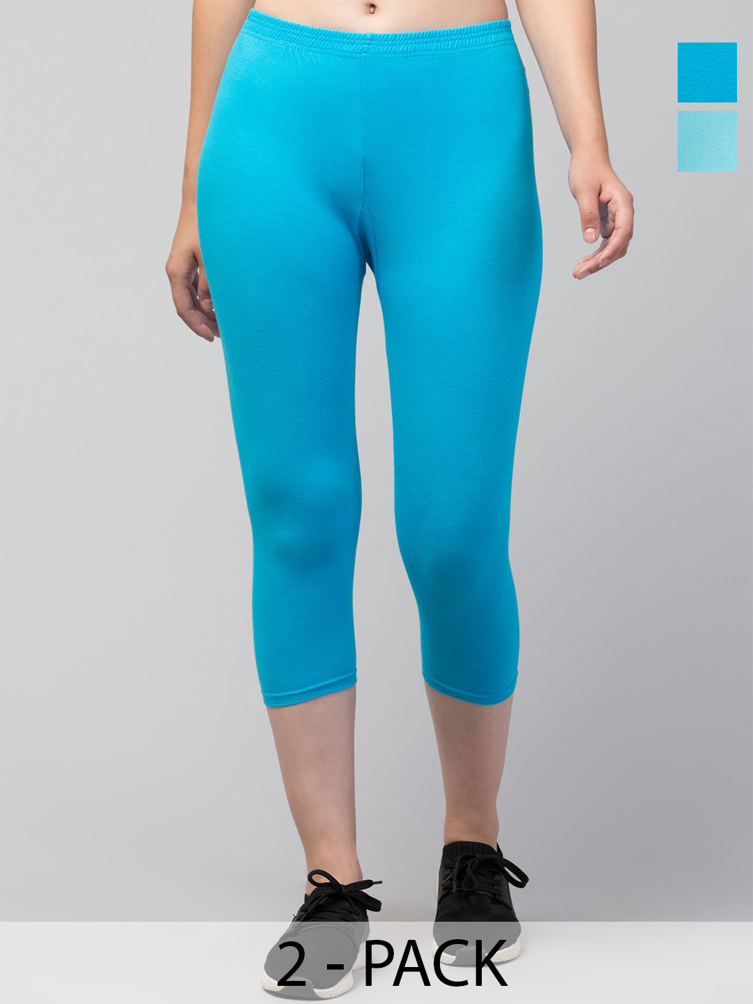 Attire Zone Women Pack Of  2 Low-Rise Skinny Fit Capris
