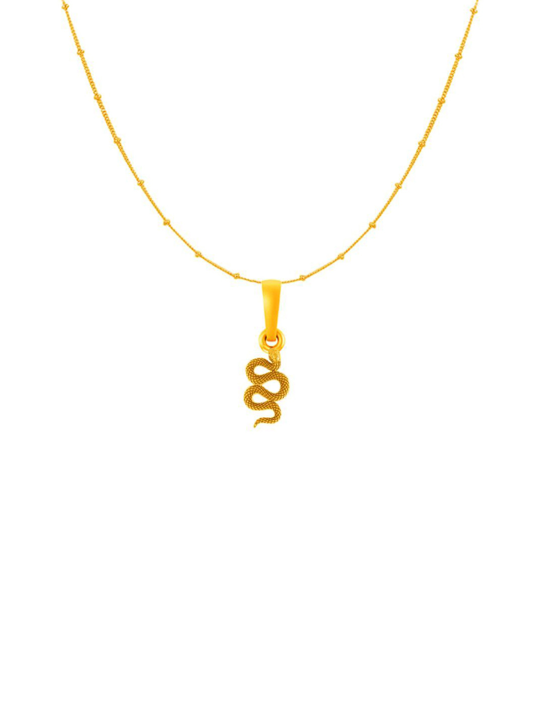 AKSHAT SAPPHIRE 925 Sterling Silver 22KtGold-Plated Snake Pendant With Figaro Chain