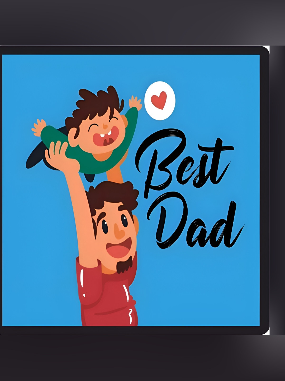 CHROME & CORAL Blue Best Dad Wooden Fridge Magnet