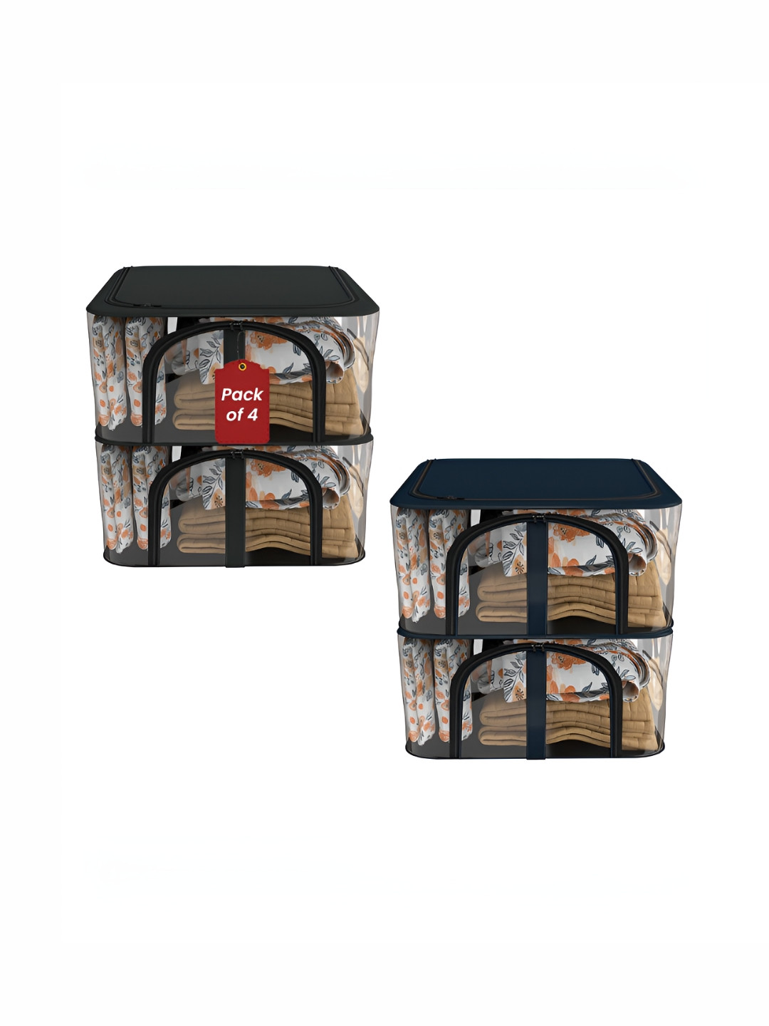 Aura Navy Blue 4 Pieces Storage Organisers