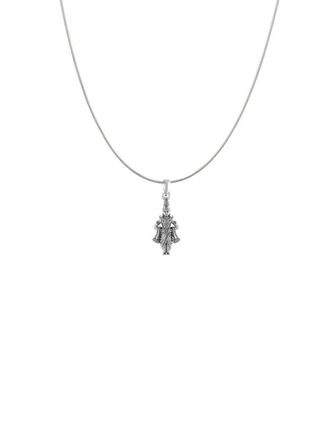 AKSHAT SAPPHIRE 92.5 Sterling Silver Vitthal Pendant with Snake Chain