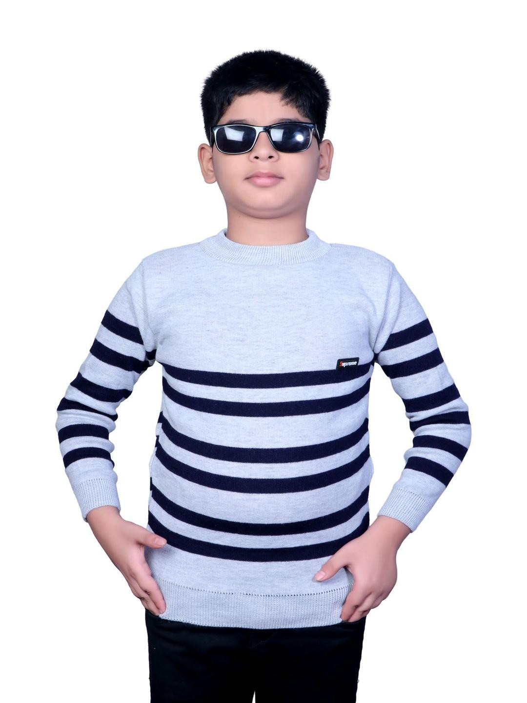 Selcan Unisex Kids Striped Woollen Pullover