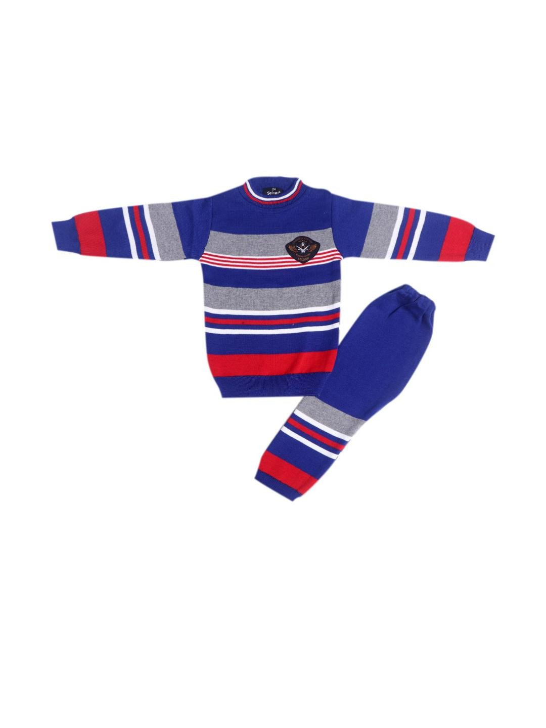 Selcan Unisex Kids Striped Woollen pullover and sweater