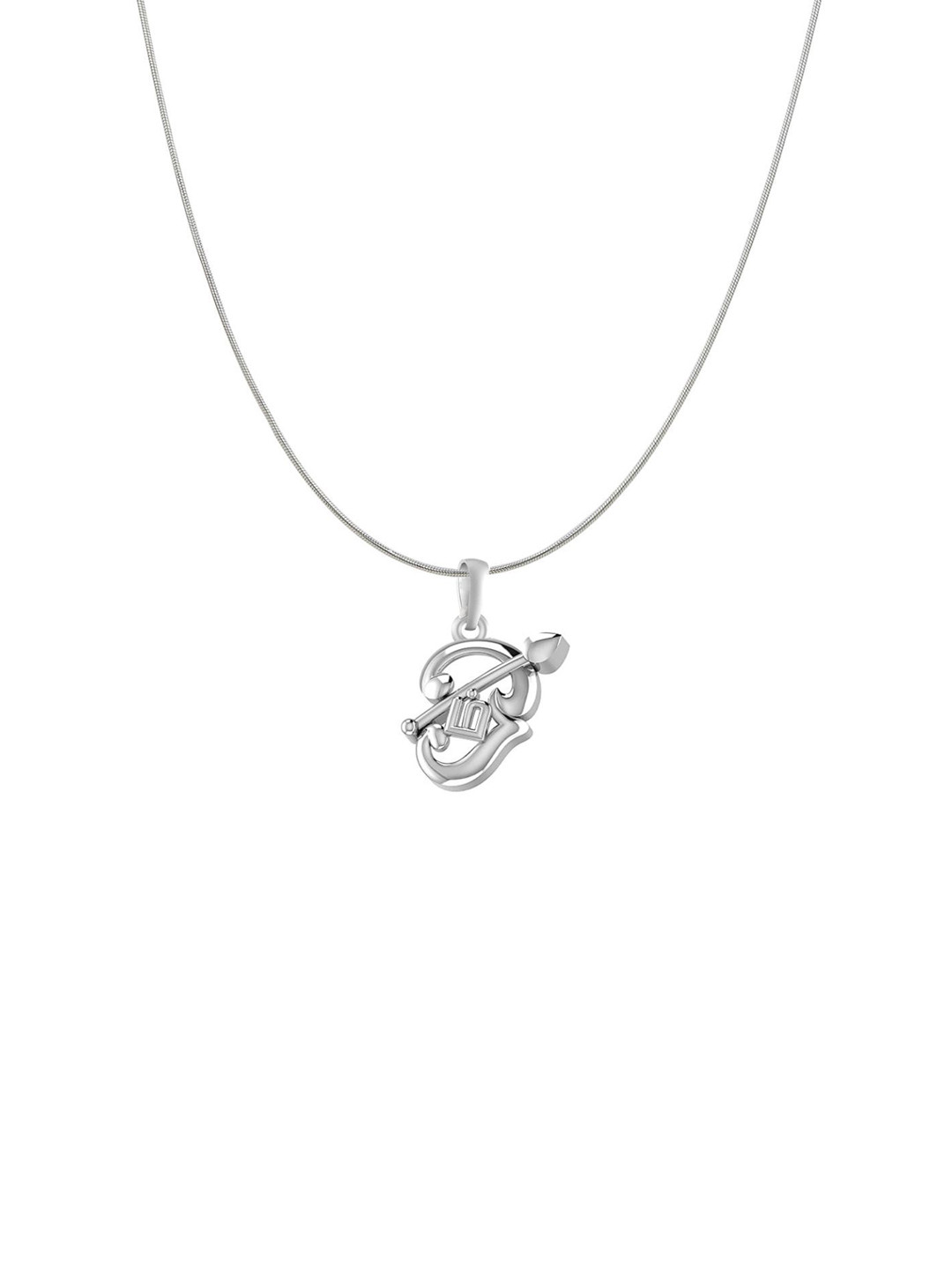 AKSHAT SAPPHIRE 925 Sterling Silver OM Pendant With Snake Chain