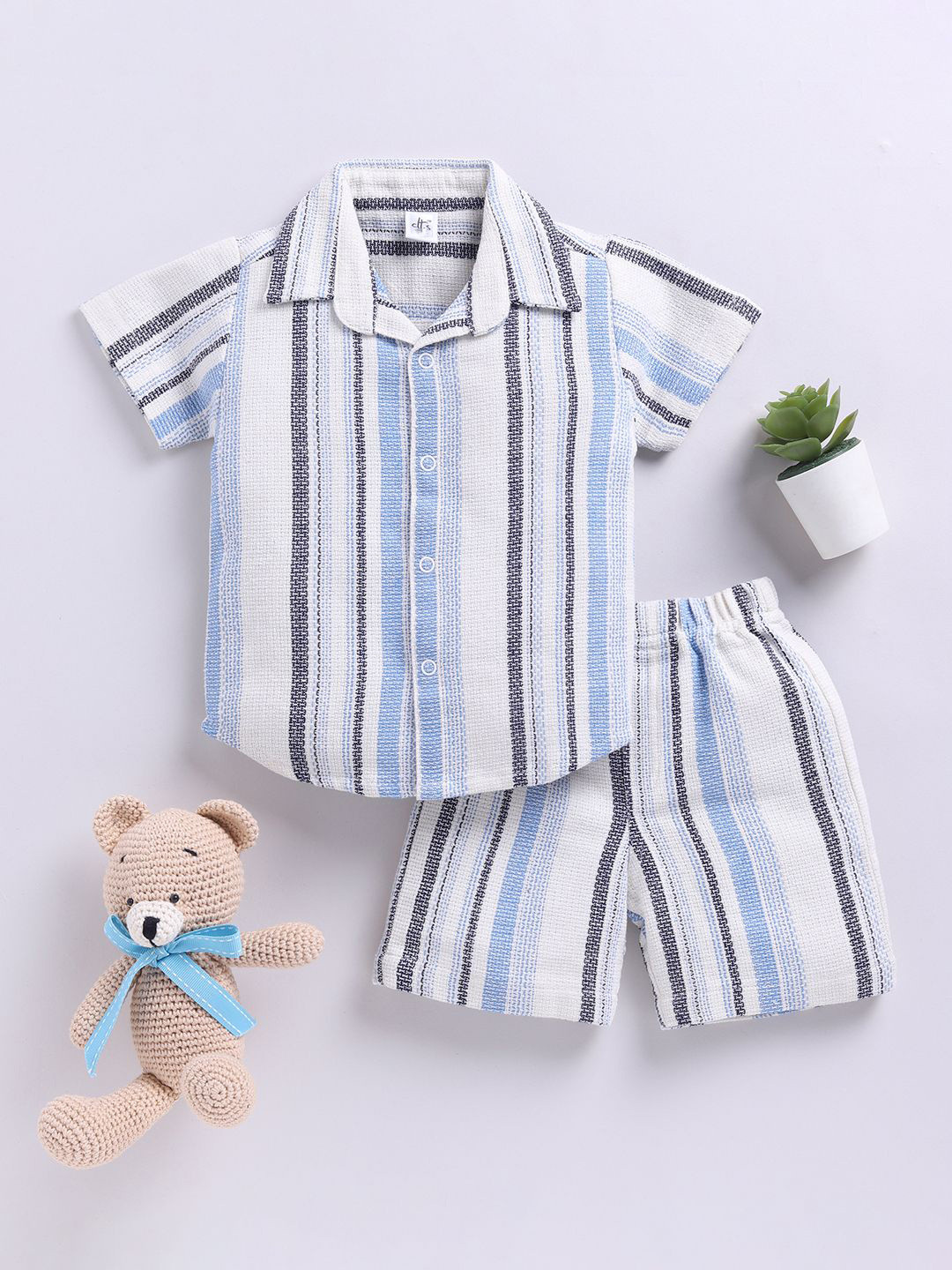 Clt.s Kids Striped Shirt Coller Night suit