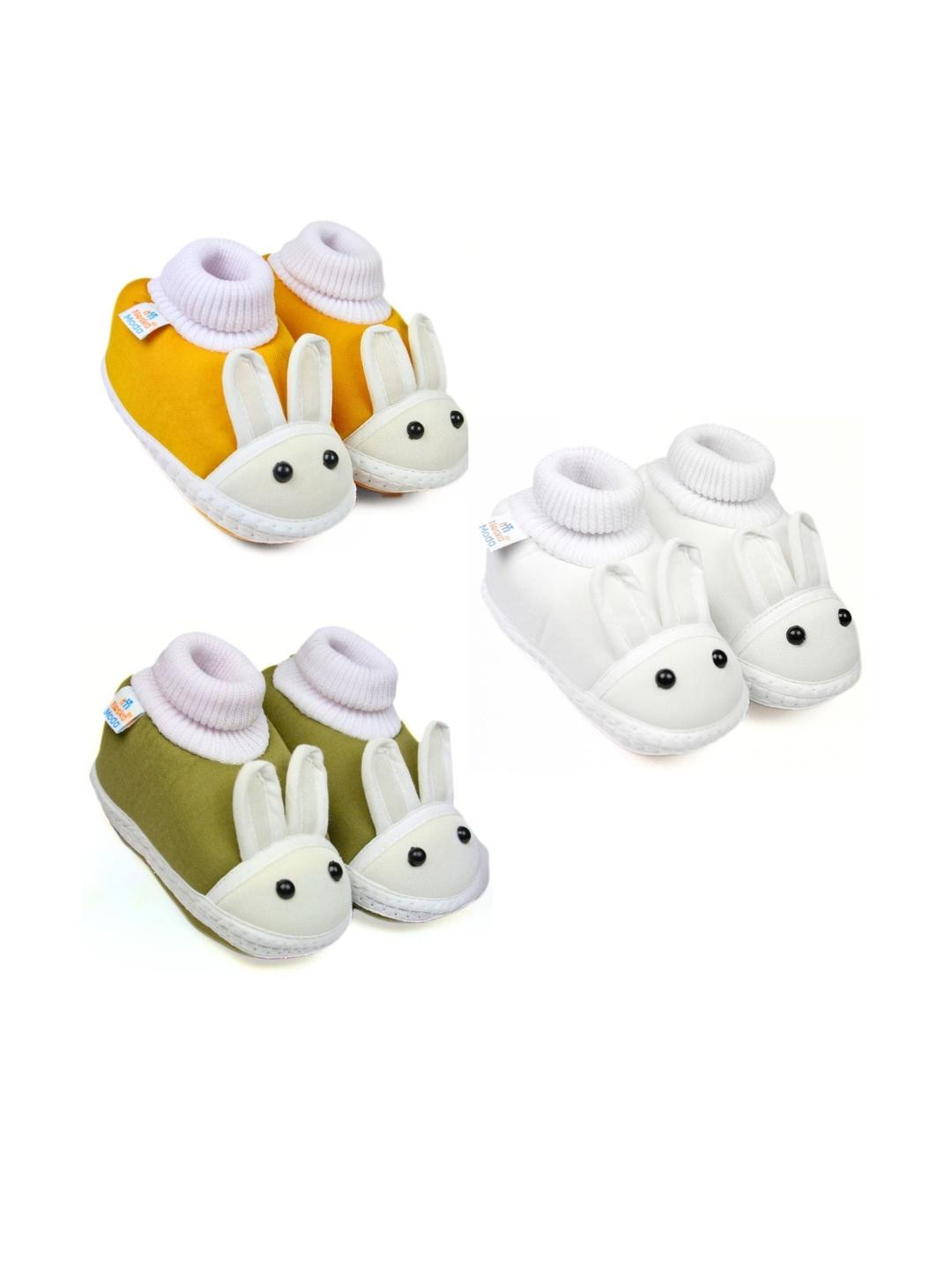 NESKA MODA 6 To 12 Months Baby Boys & Baby Girls 3 Pair Combo Pack Cute Soft Cotton Rabbit Booties