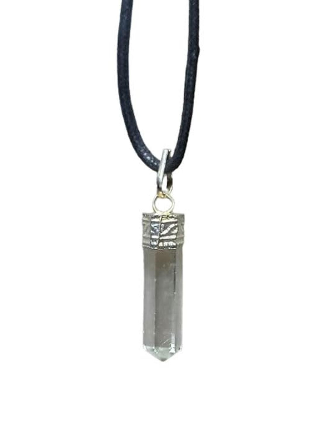 Aldomin Natural Clear Quartz Pencil Pendant