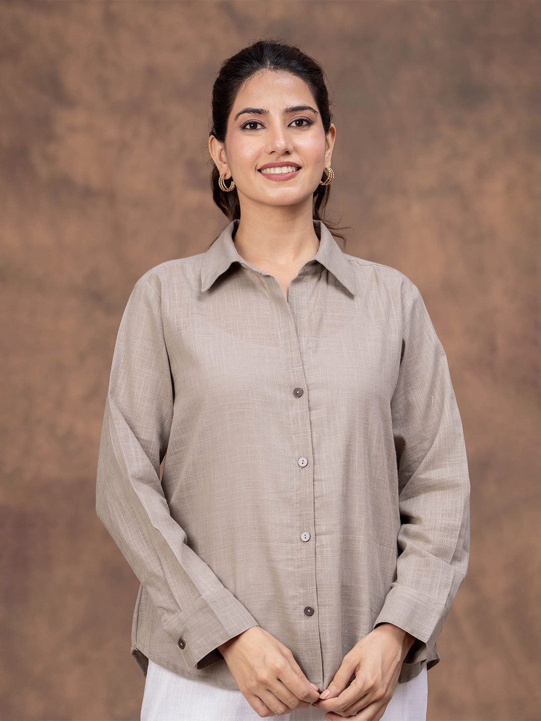 Sencei Comfort Spread Collar Long Sleeves Shirt