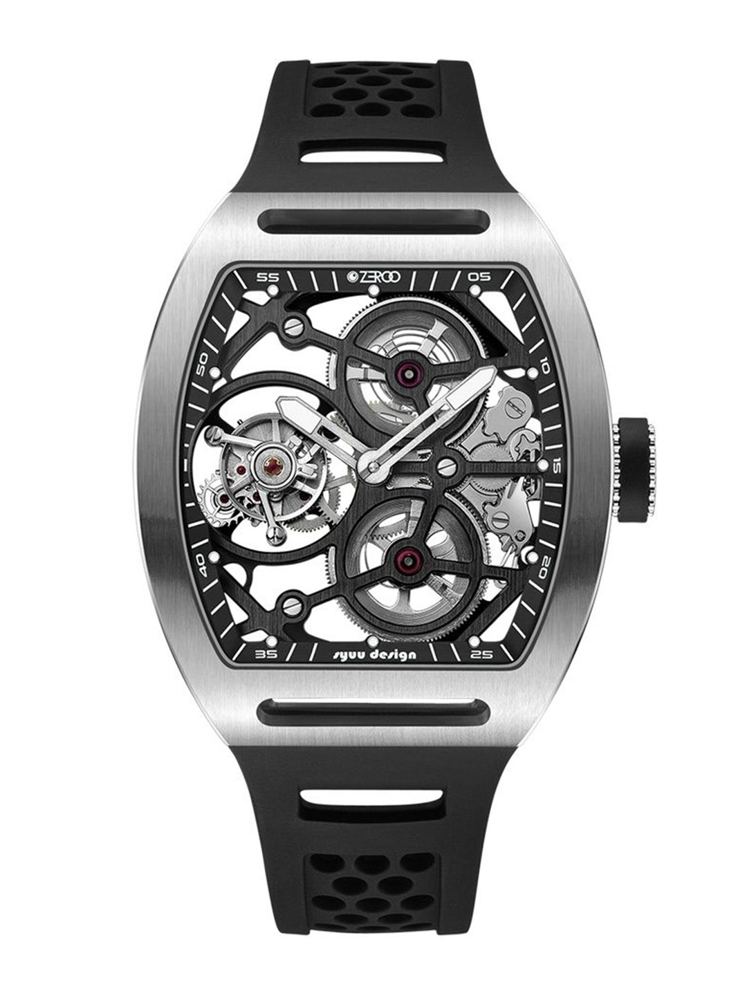 ZEROO Men Skeleton Dial & Straps Analogue Automatic Watch ZT004-01SBK