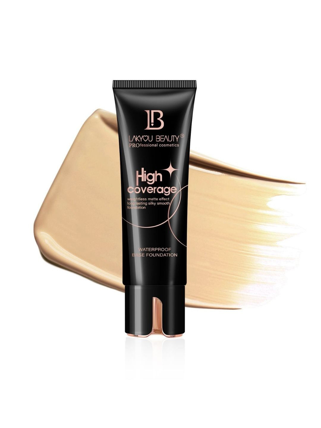 LAKYOU BEAUTY High Coverage Waterproof Base Foundation- 80 ml- Natural Beige 03