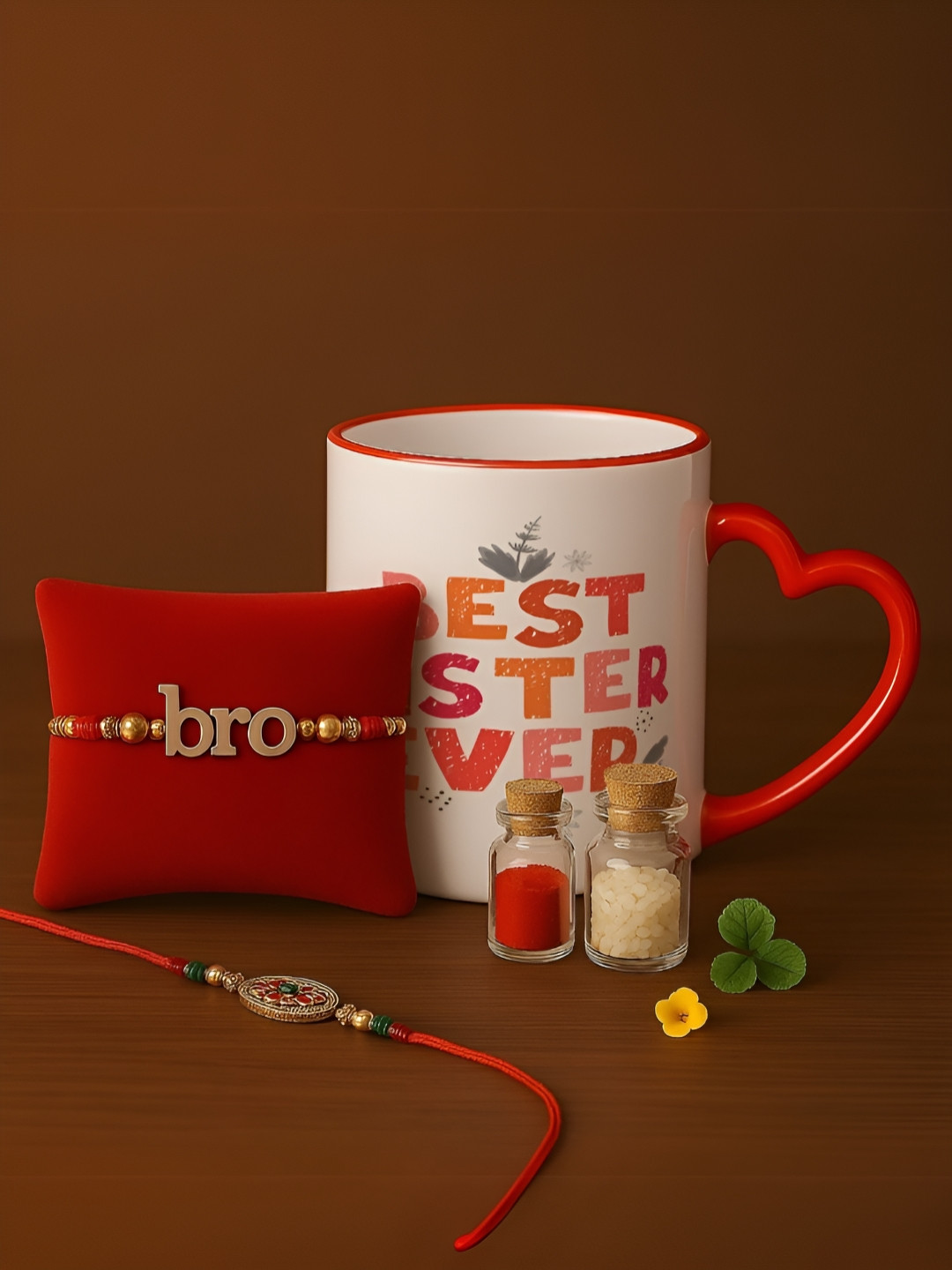 INTERNATIONAL GIFT Sleeping Panda Red Typography Ceramic Microwave Safe Mug with 2 Rakhi and Roli, Akshat-300ml