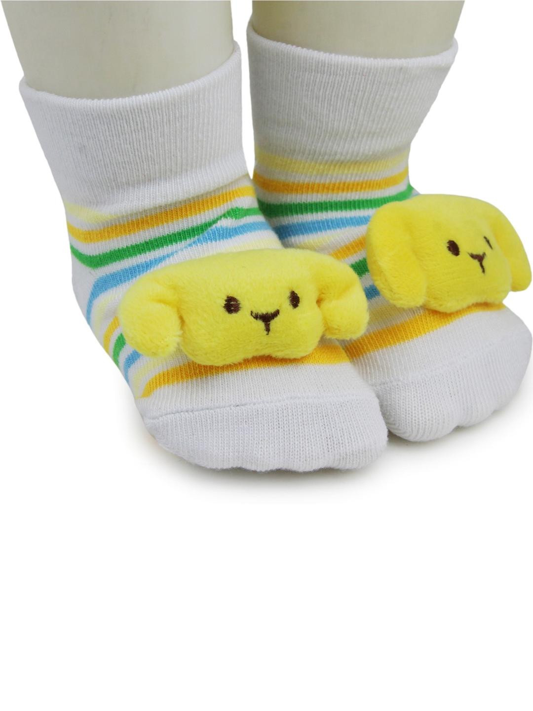 NESKA MODA 6 To 12 Months Cotton Dog Face Baby Ankle Socks/ Booties