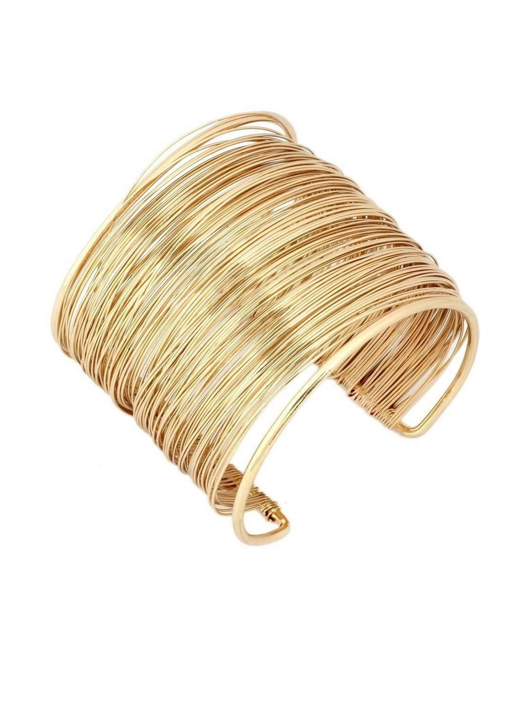 DENICRAAS Gold-Plated Layered Cuff Bracelet