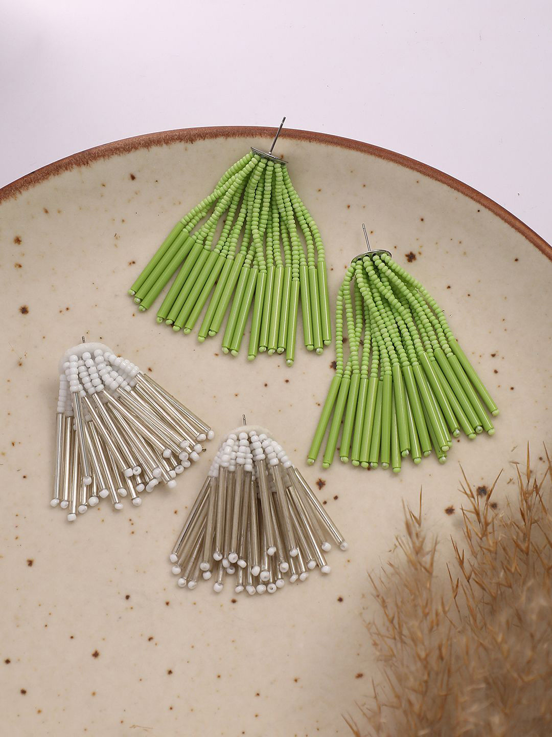 SOHI Set Of 2 Fringette Contemporary Drop Earrings