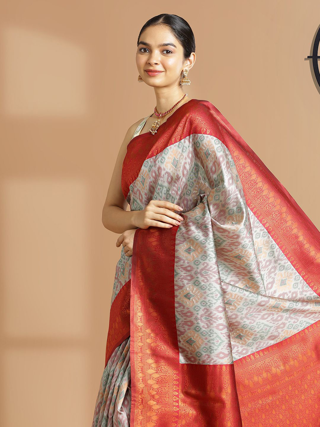 Kalyan Silks Ethnic Motifs Ikat Saree