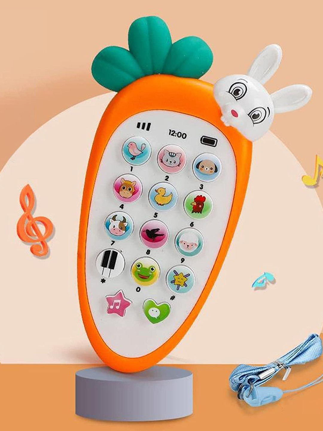 Kidoyz Battery Operated Rabbit Mobile Phone Toy With Musical Songs & Animal Sound