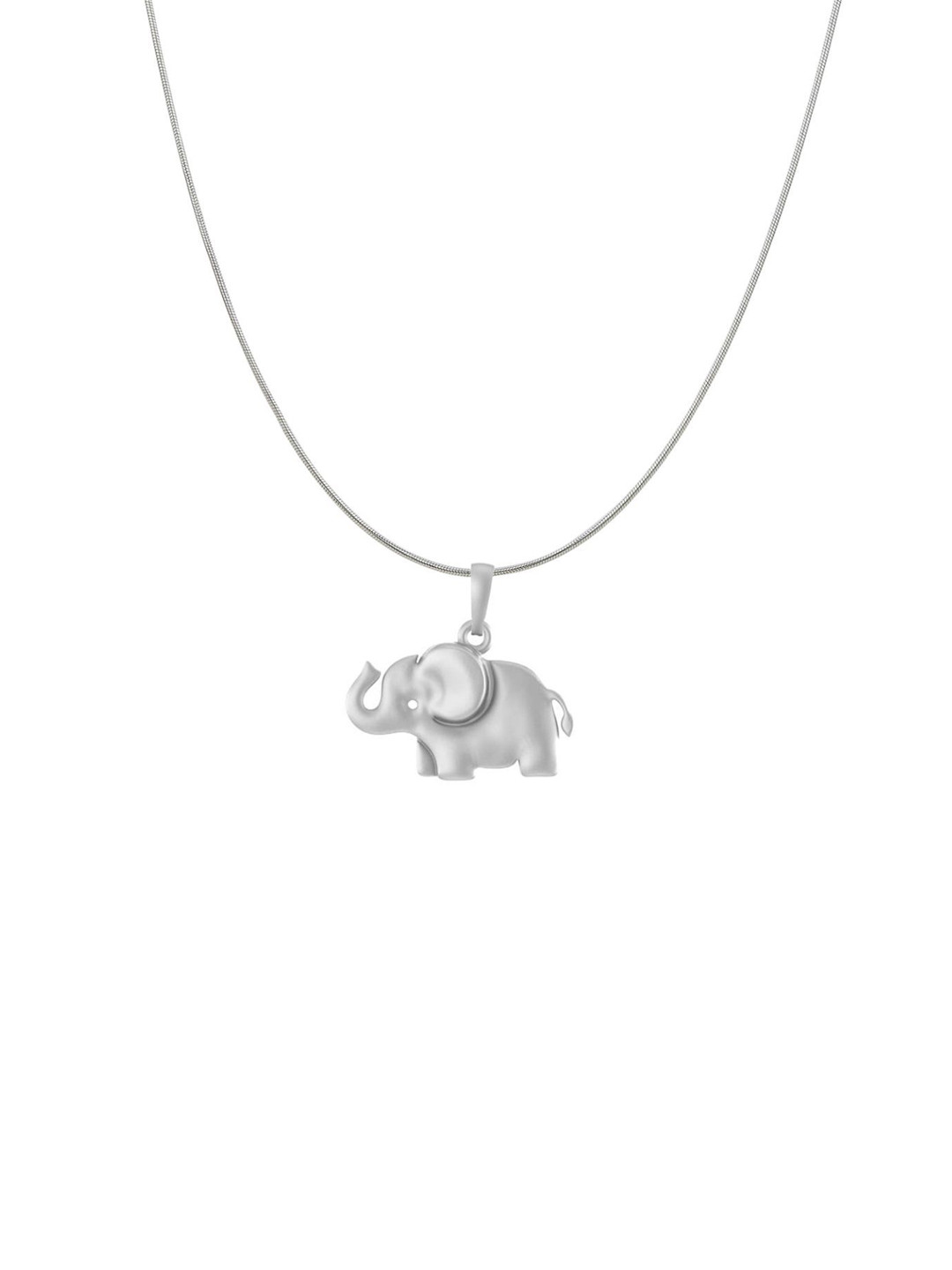 AKSHAT SAPPHIRE 92.5 Sterling Silver Elephant Shaped Pendant with Snake Chain