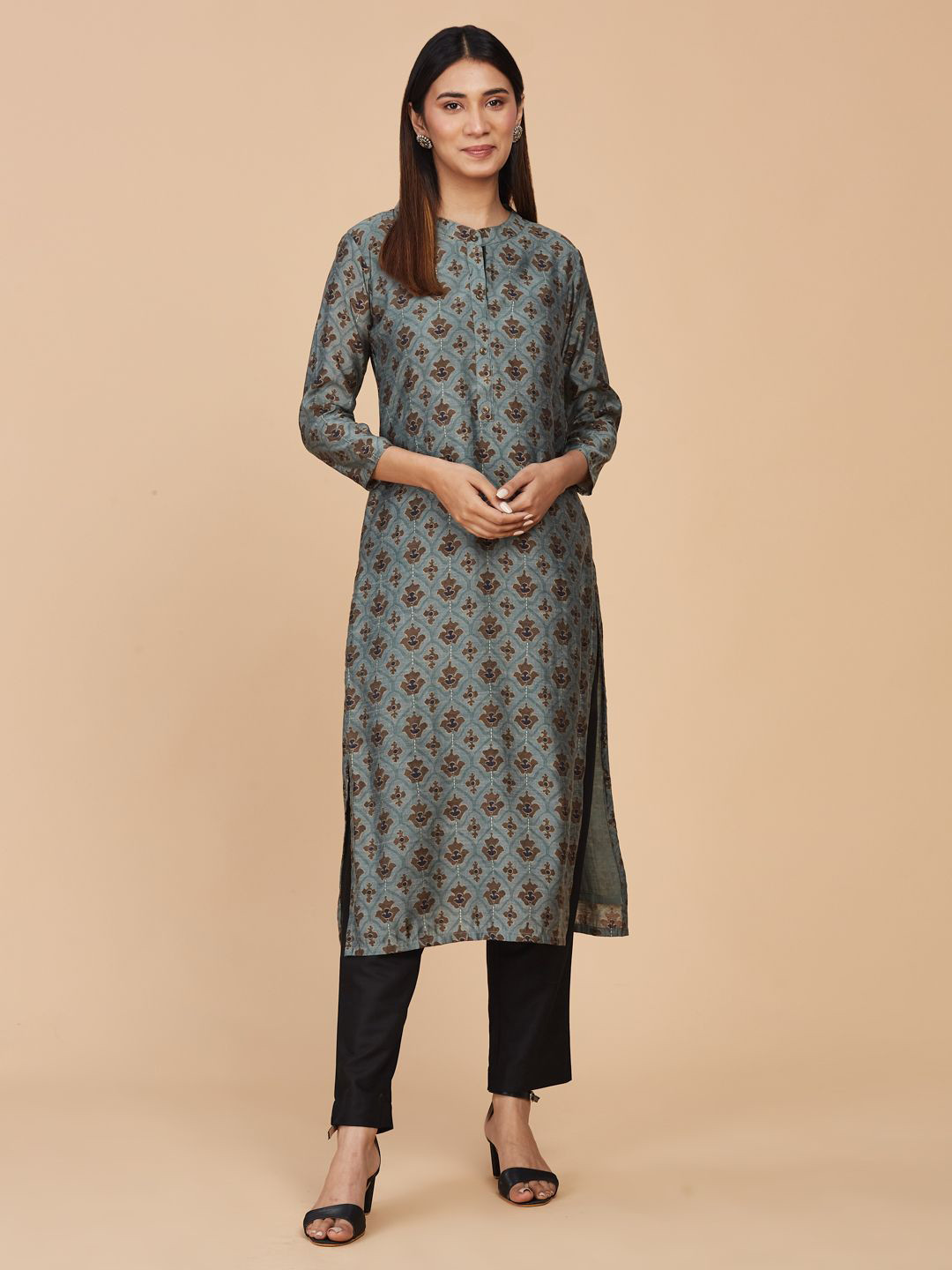 Kawdi Fashion Women Ethnic Motifs Printed Sequinned Kurta