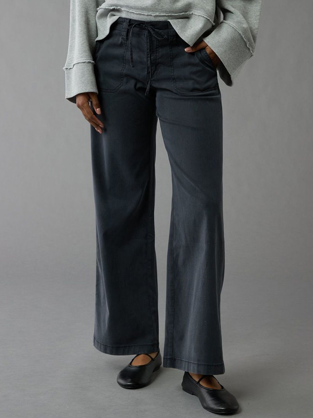 AMERICAN EAGLE OUTFITTERS Women Wide Leg Casual Trousers