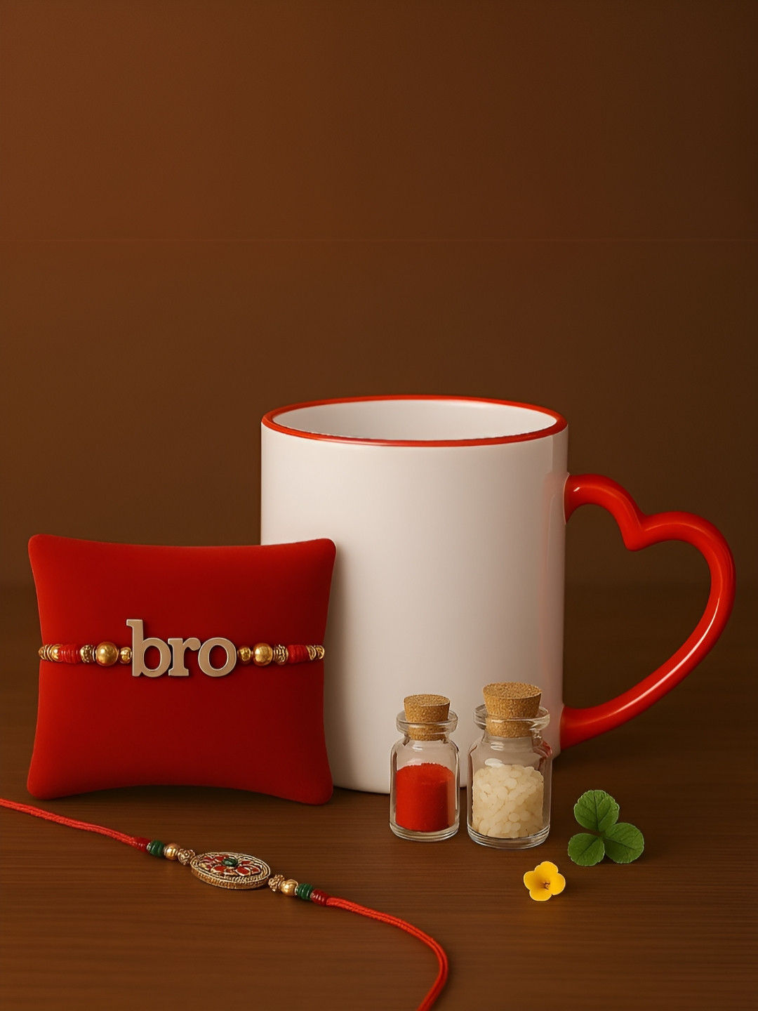 INTERNATIONAL GIFT The Cutest Ele Red Typography Ceramic Handmade 5 Piece Mugs-320ml