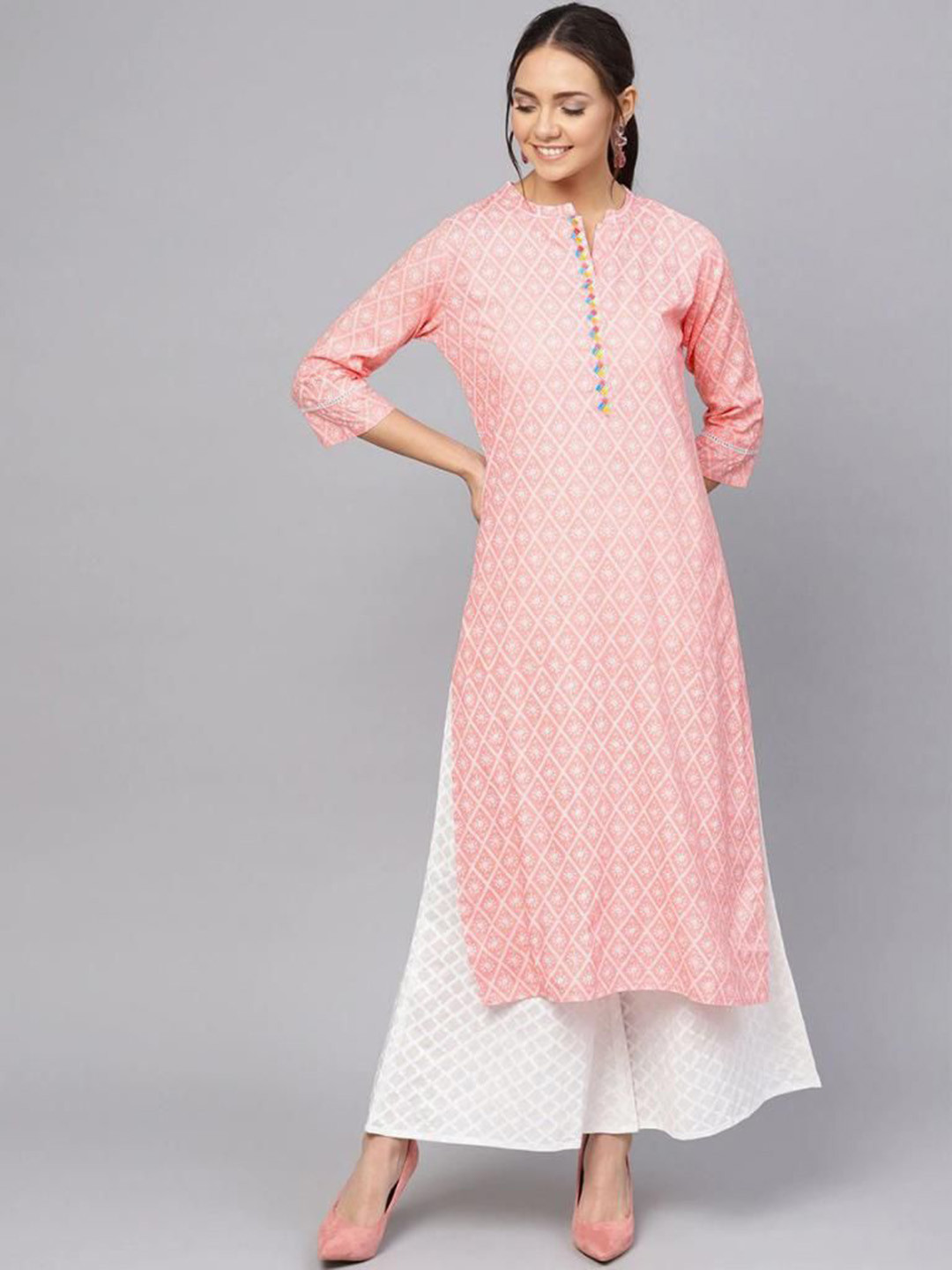 MAYANA Women Ethnic Motifs Printed Cotton Kurta with Palazzo