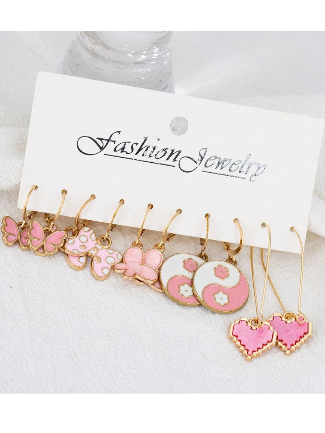 Tipsy closet Women Contemporary Hoop Earrings set of 5