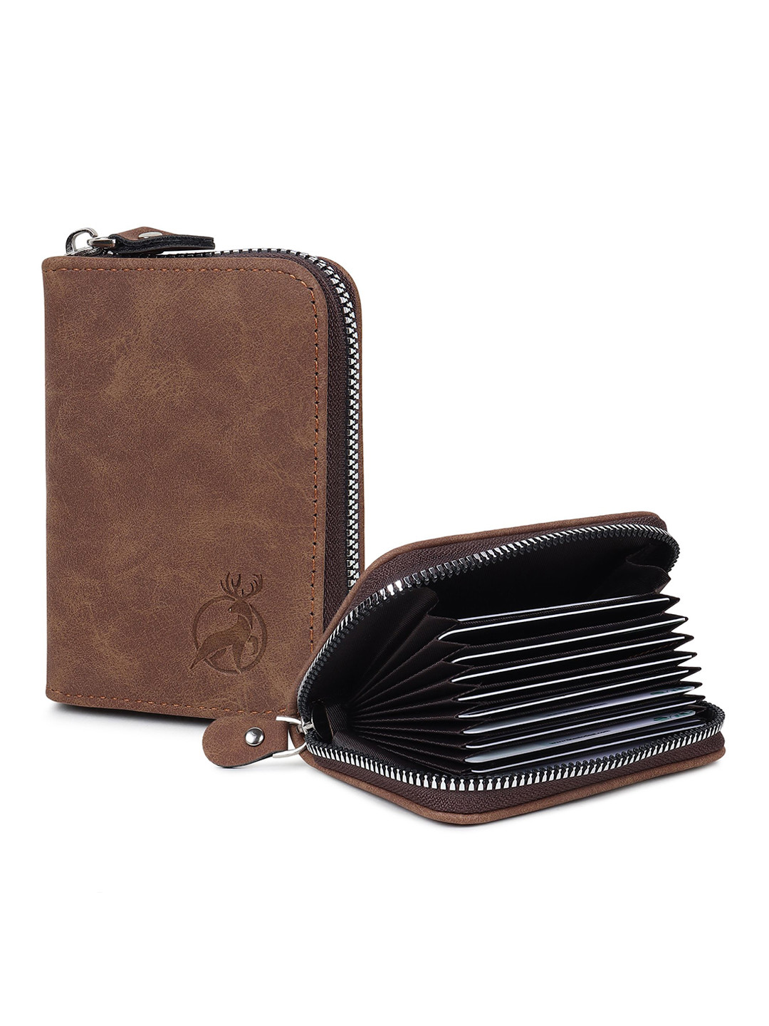 StealODeal Unisex Solid PU Leather Zipper Card Holder