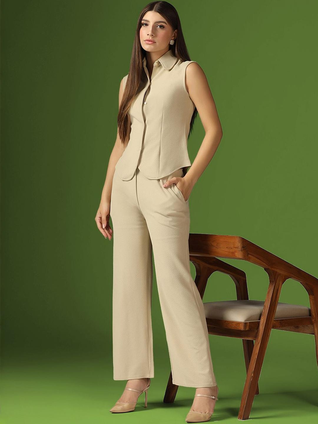 Moda Rapido Adults-Women Cream Co-Ords